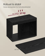 Coffee table set of 3 with storage space in Ebony Black