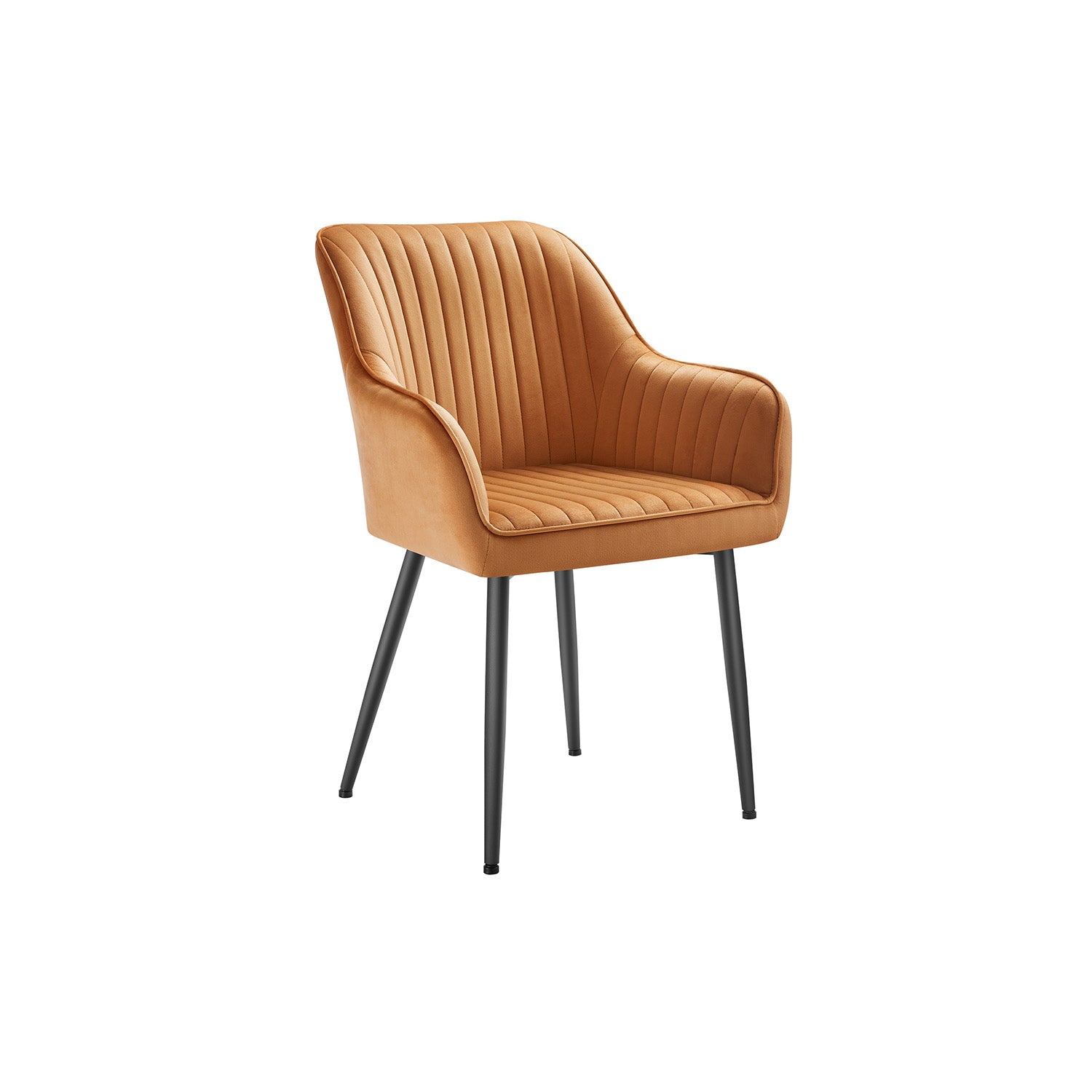 Dining room chair-with armrests, caramel brown ink black