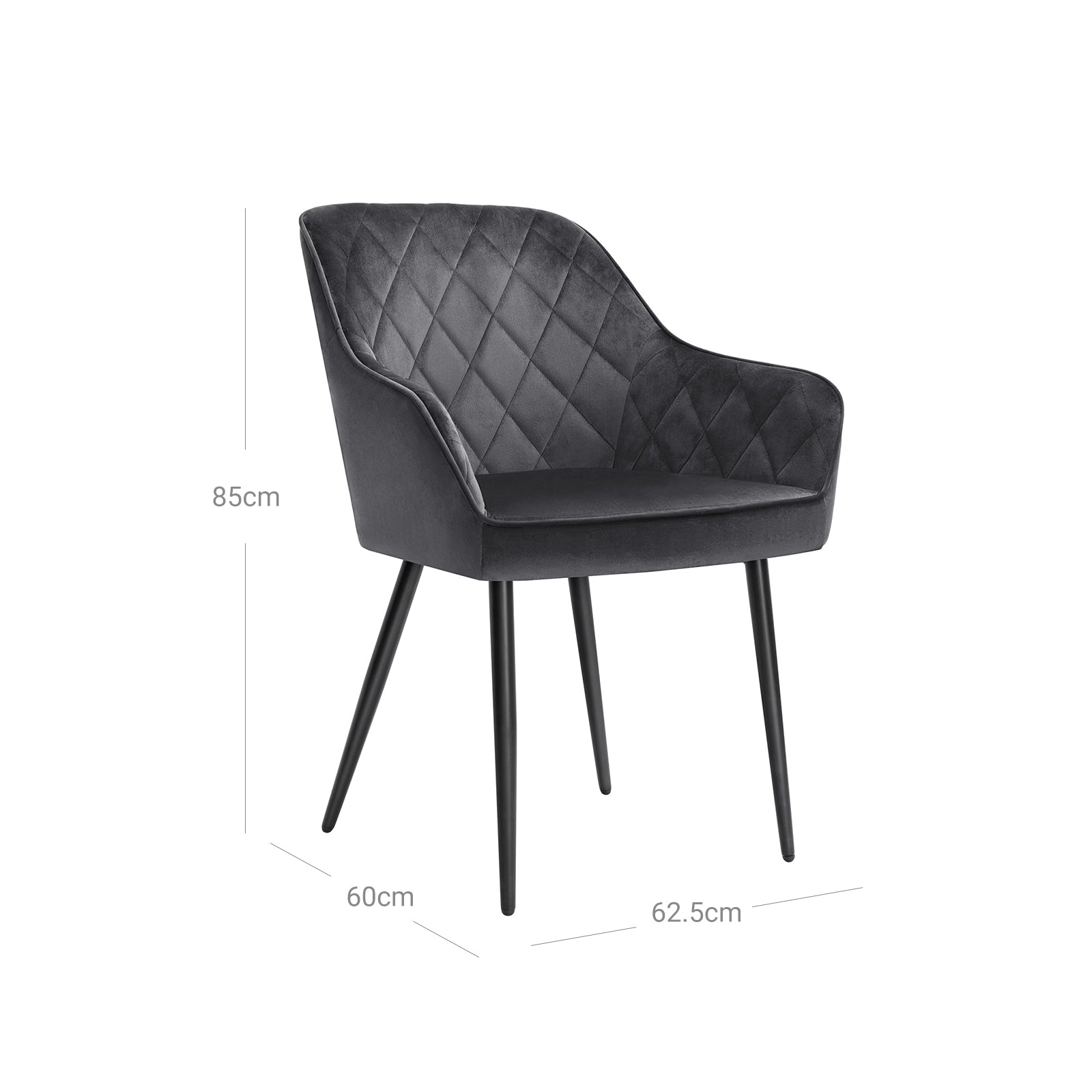 Dining room chair - Set of 2 - Chairs from Suede - Gray