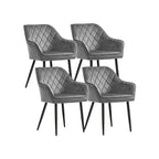 Upholstered seats set of 4 light gray