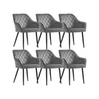 Dining room chairs with armrests set of 6 gray