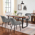 Dining room chairs with armrests set of 6 gray