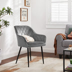 Dining room chairs with armrests set of 6 gray