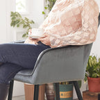 Dining room chairs with armrests set of 6 gray