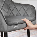 Dining room chairs with armrests set of 6 gray