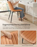 Dining room chair set of 2 caramel brown-ink black