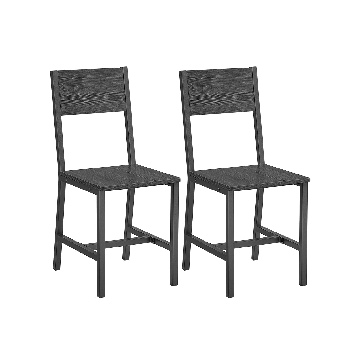 Dining room chairs - Set of 2 - Kitchen chairs - Metal frame - Gray
