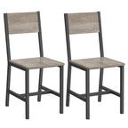 Dining room chairs - Set of 2 - Kitchen chairs - Metal frame - Gray