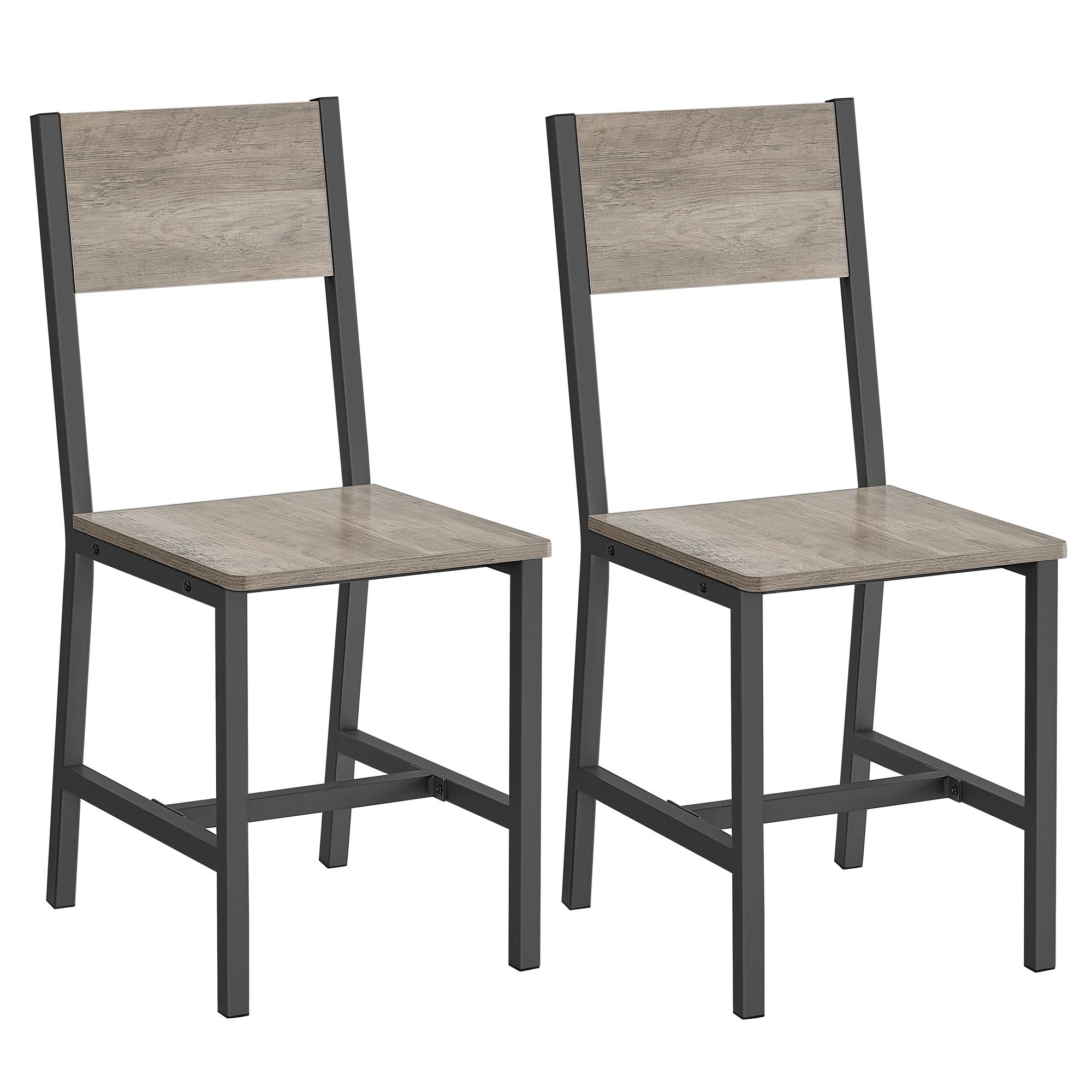 Dining room chairs - Set of 2 - Kitchen chairs - Metal frame - Gray