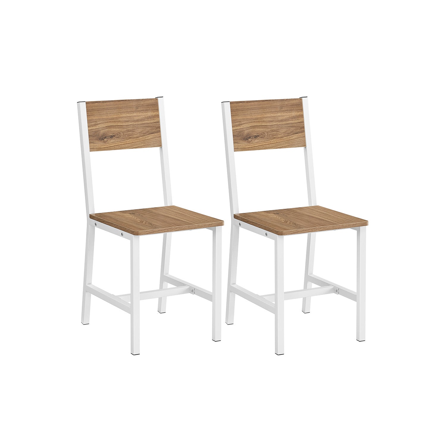 Dining room chairs - Set of 2 - Kitchen chairs - Metal frame - Gray