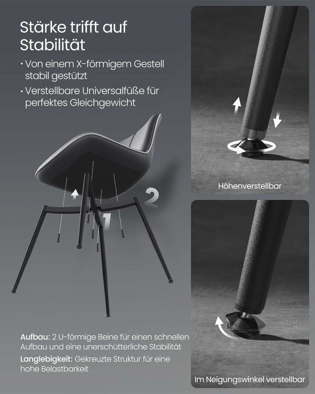 Dining room chair - with ink -black backrest