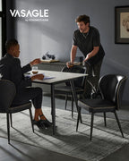 Dining room chair - Living room chair - Metal legs - Art leather - Black