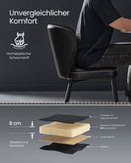 Dining room chair - Living room chair - Metal legs - Art leather - Black