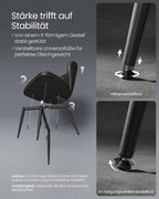 Dining room chair - Living room chair - Metal legs - Art leather - Black