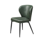 Dining room chair - Living room chair - Metal legs - Art leather - Black