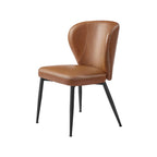 Dining room chair - Living room chair - Metal legs - Art leather - Black