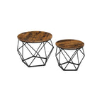 Coffee tables - Set of 2 - Industrial - Vintage Brown/Black