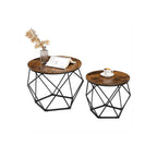 Coffee tables - Set of 2 - Industrial - Vintage Brown/Black