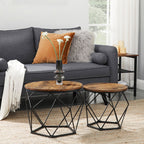 Coffee tables - Set of 2 - Industrial - Vintage Brown/Black