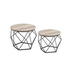 Coffee tables - Set of 2 - Industrial - Vintage Brown/Black