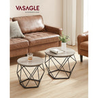 Side table - Set of 2 - Coffee tables - Black White