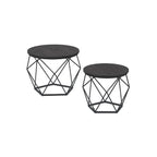 Coffee tables - Set of 2 - Industrial - Vintage Brown/Black