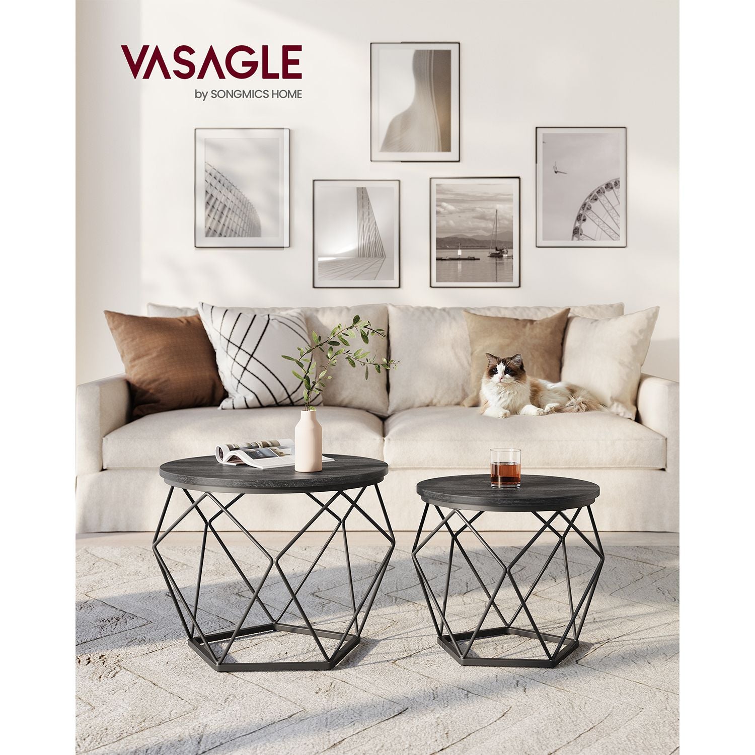 Side table - Set of 2 - Coffee tables - Black