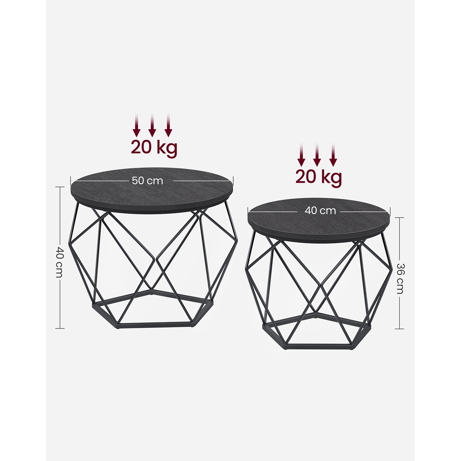 Side table - Set of 2 - Coffee tables - Black