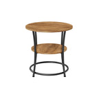 Side table with 2 shelves and steel frame