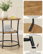Side table with 2 shelves and steel frame