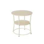 Side table with 2 shelves - steel frame - natural beige
