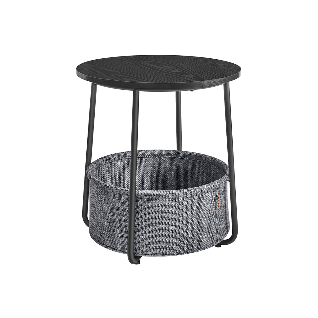 Round side table - With fabric basket - Metal frame - Blue