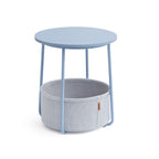 Round side table - With fabric basket - Metal frame - Blue