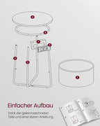 Side table - bedside table - with charging station and socket - with basket - Gray