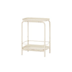 Side table with 2 levels of modern cream white