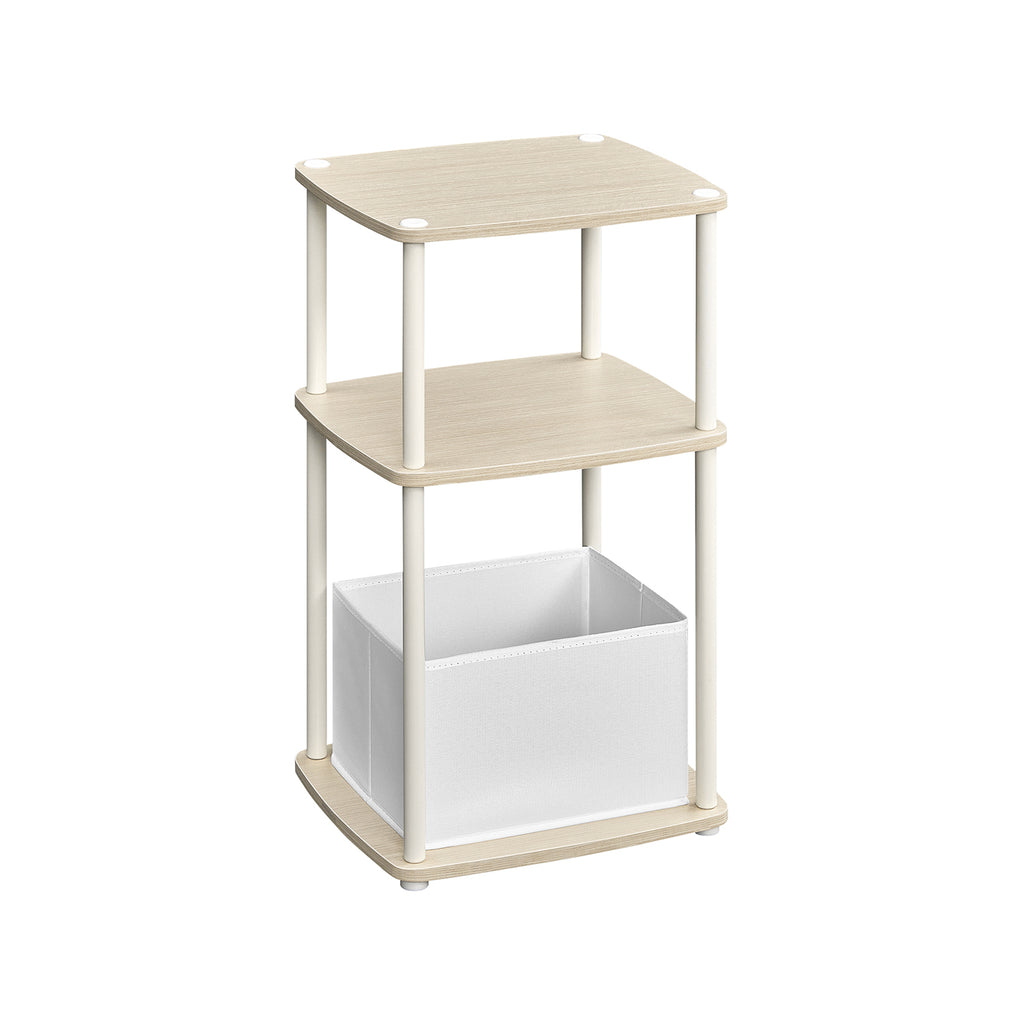 Modern side table - 3 storage boards - natural beige
