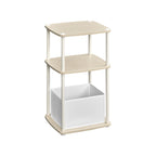 Modern side table - 3 storage boards - natural beige
