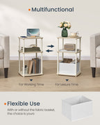 Modern side table - 3 storage boards - natural beige