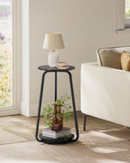 Side table with 2 levels and Leigrijze Glass Sheet