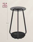 Side table with 2 levels and Leigrijze Glass Sheet