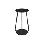 Side table with 2 levels and black marble glass top