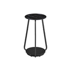 Round side table with 2 levels and glass top and board