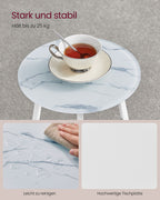 Round side table with 2 levels and glass top and board
