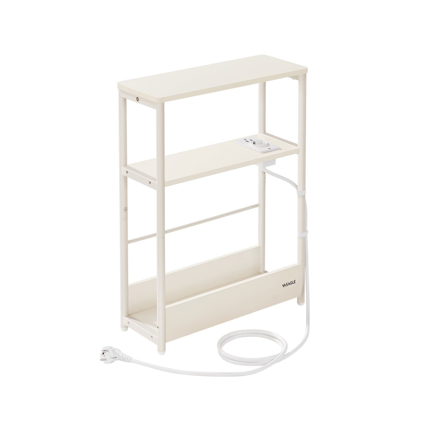 Side table - With 3 shelves - narrow - cream white