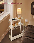 Side table - With 3 shelves - narrow - cream white