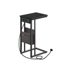 C-shaped side table-with 2 sockets-asbruin