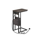 C-shaped side table-with 2 sockets-asbruin