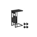 C-shaped side table-with storage bag-ebony black