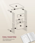 C-shaped side table-with storage bag-ebony black