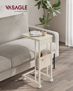 C-shaped side table-with storage bag-ebony black